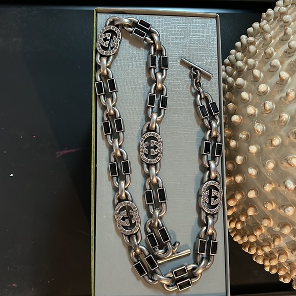 LIMITED GUCCI black and silver chain Gucci bag with Swarovski crystals. BNIB - Picture 2 of 10